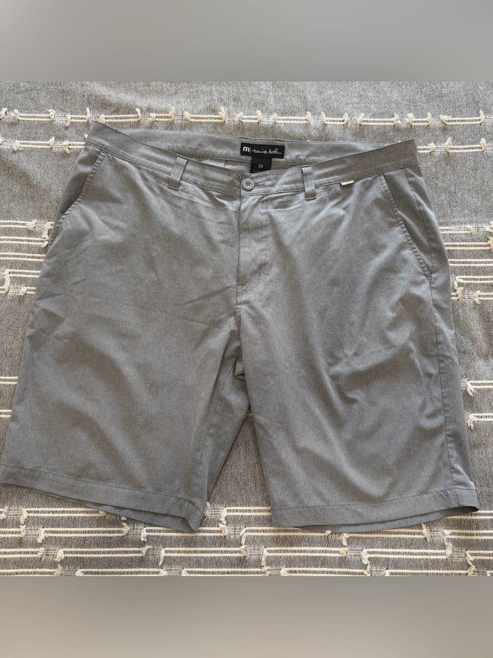 Travis Mathew Men's Gray Flat Front Performance/Golf Shorts